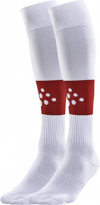 Craft - Squad Contrast Football Sock - Biały & czerwony